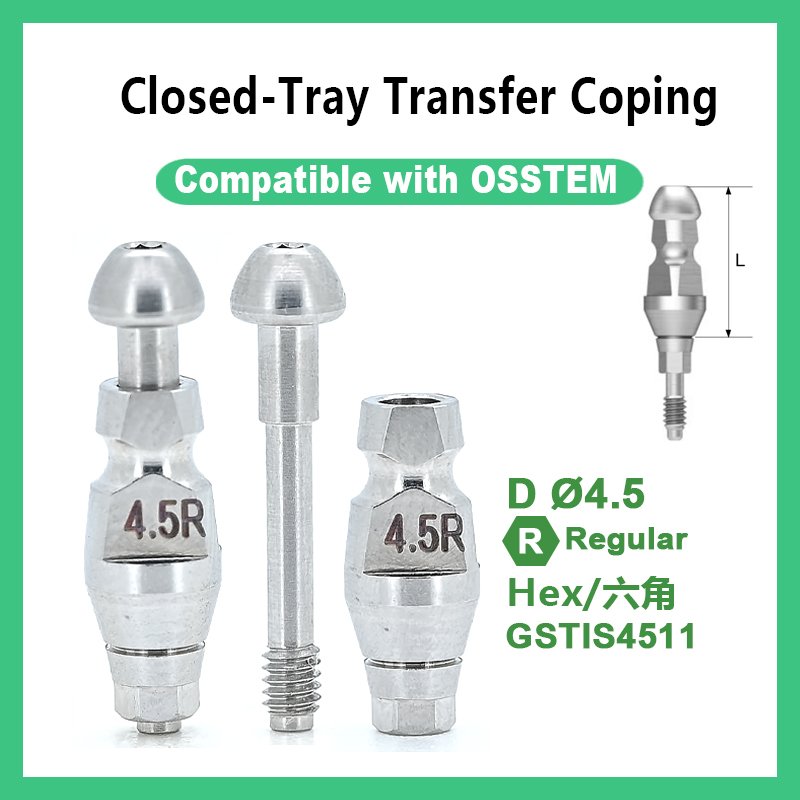 Closed-Tray Transfer Coping and Closed-Tray Impression Cap Screw