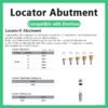 Locator Abutment compatible with Dentium, Diameter 03.85, Cuff Heights: 0.5, 2.0, 3.0, 4.0, 5.0, Ref. No.: 08656, 08657, 08658, 08659, 08660