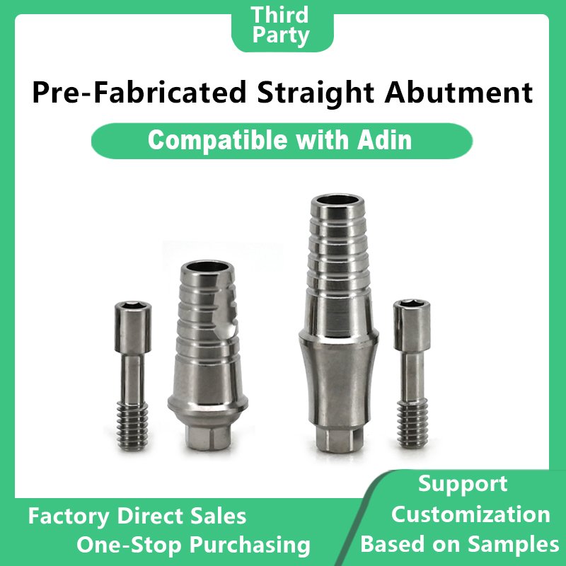 Third-Party Pre-Fabricated Straight Abutment compatible with Adin