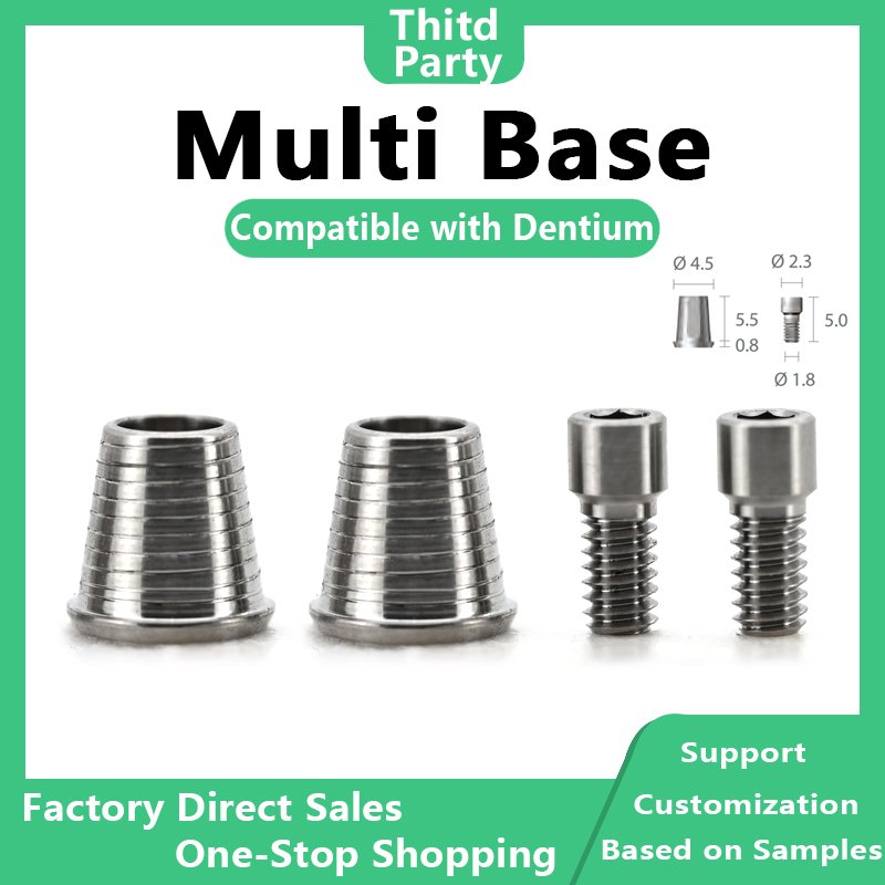 Multi Base compatible with Dentium Diameters DØ4.5 and DØ5.5, available in Hex (STA 45 S, STA 55 S) and Non-hex (STA 45 B, STA 55 B)