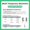Multi temporary abutment compatible with Dentium systems Ti-retaining screw included tightening torque 25-30 N.cm