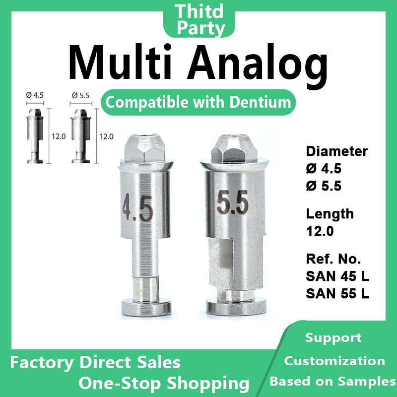 Multi analog compatible with Dentium system dØ 4.5 and 5.5 length 12.0mm reference numbers san 45 l and san 55 l