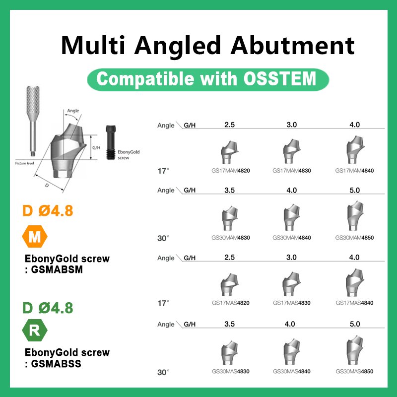 Multi Angled Abutment: Compatible with OSSTEM
