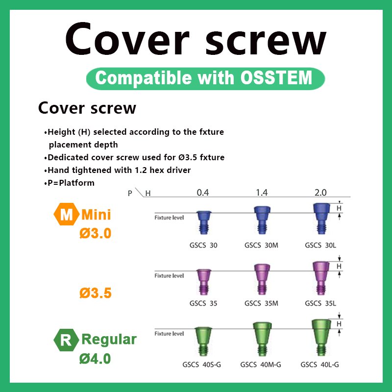 Cover Screw: Compatible with OSSTEM