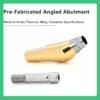 Pre-Fabricated Angled Abutment compatible with Dentium 15° DØ4.5 DØ5.5 25° DØ4.5 DØ5.5 Non-hex Hex