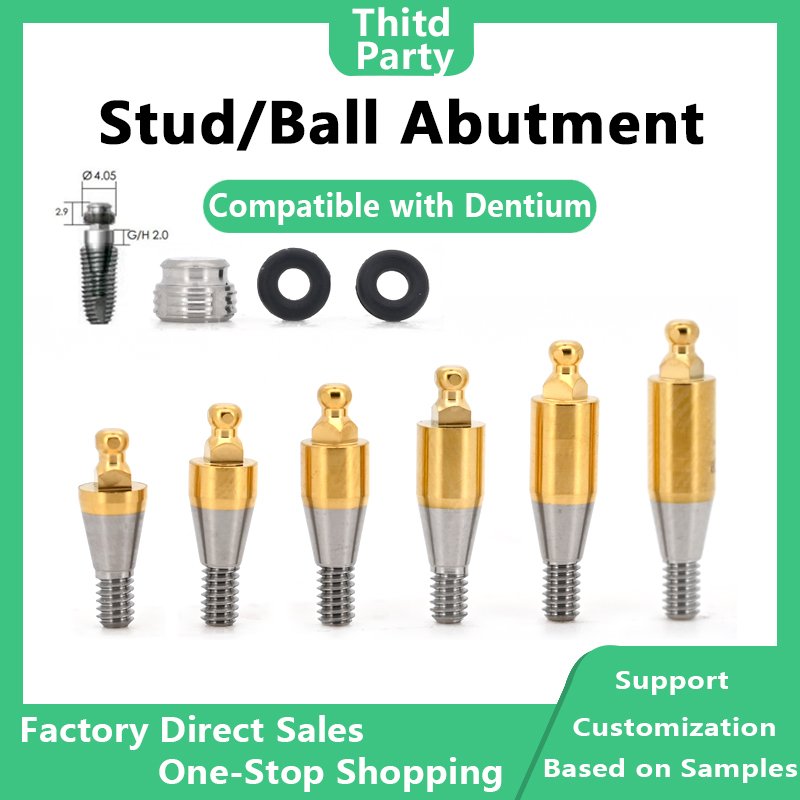 Stud/Ball Abutment compatible with Dentium Ball Abutment Diameter DØ3.3, DØ3.5 G/H: 0, 1.0, 2.0, 3.0, 4.0, 5.0