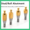 Stud/Ball Abutment compatible with Dentium Ball Abutment Diameter DØ3.3, DØ3.5 G/H: 0, 1.0, 2.0, 3.0, 4.0, 5.0