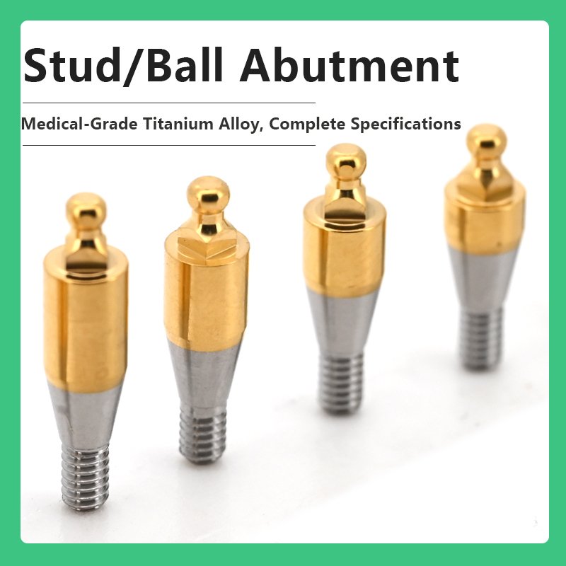 Stud/Ball Abutment compatible with Dentium Ball Abutment Diameter DØ3.3, DØ3.5 G/H: 0, 1.0, 2.0, 3.0, 4.0, 5.0