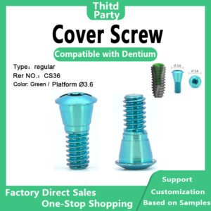覆盖螺丝 主图1 Cover Screw compatible with Dentium type regular, part number CS36, color green, platform DØ3.6
