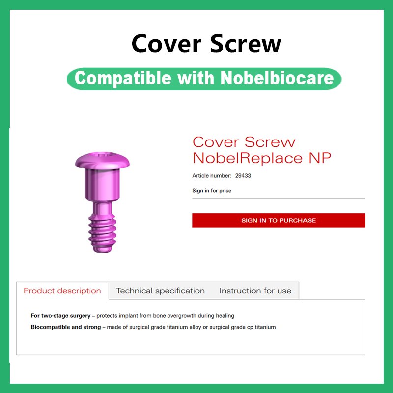 Cover Screw Compatible with Nobelbiocare NP
