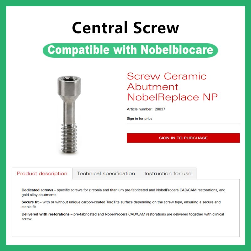 详情2-2 Central Screw Compatible with Nobelbiocare NP