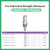 Third-Party Pre-Fabricated Straight Abutment compatible with Adin