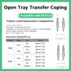 Open tray transfer coping compatible with Dentium short 23.0mm ref no DPS 11 E long 27.0mm ref no DPS 15 E DØ 4.0 4.5 5.5 6.5