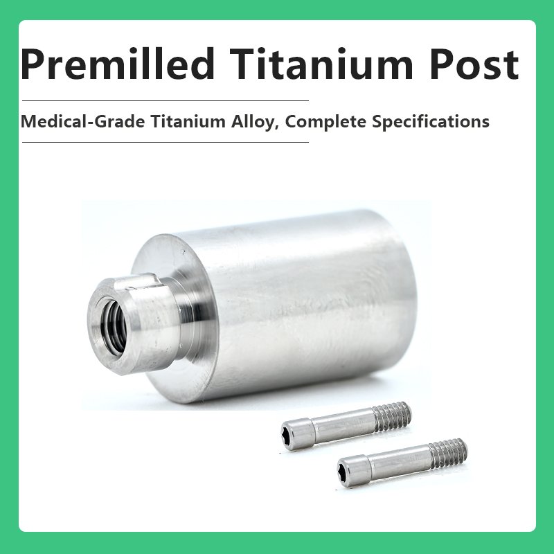 Premilled Titanium Post compatible with Dentium Titanium Abutment Blanks Diameter DØ10.0 DØ14.0 DØ15.0