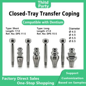 闭口转移杆 主图1 Closed tray transfer coping with screw compatible with SuperLine II SuperLine and Implantium systems hand tighten only